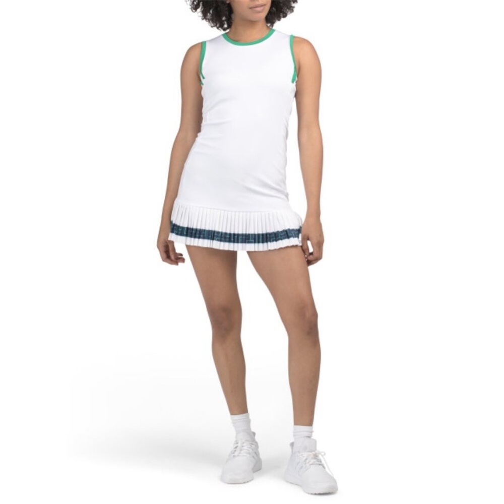 INPHORM White/green Harper Mini Tennis Dress xs